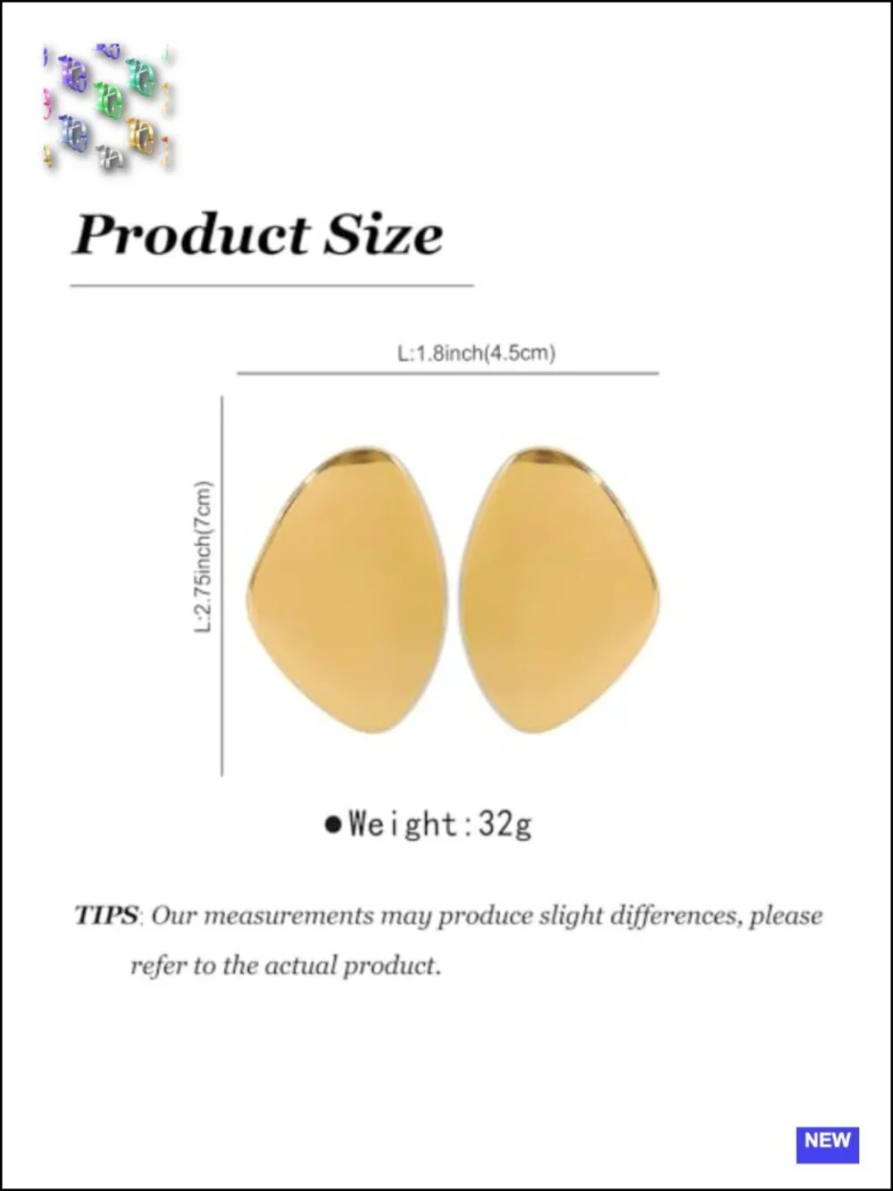 Chunky Geometric Drop Dangle Gold Earrings for Women